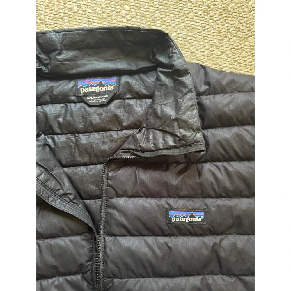 Patagonia Mens Down Sweater Jacket Black Puffer Full Zip 84674 XXL - Picture 6 of 8